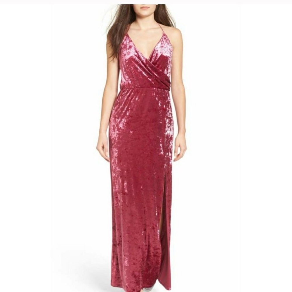 Nordstrom Leith Velvet Burgundy Slip Dress Medium